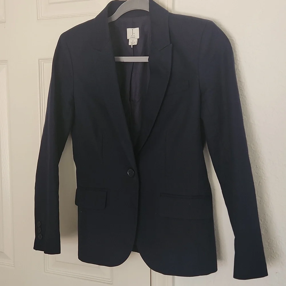 J By J. CREW 100% Cotton Single Button Blazer Sz 0